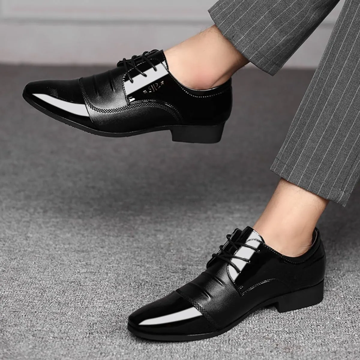 Men's Dress Shoes Modern Patchwork Design Oxfords Formal Casual Business Wedding Work Lace Up Derby Shoes