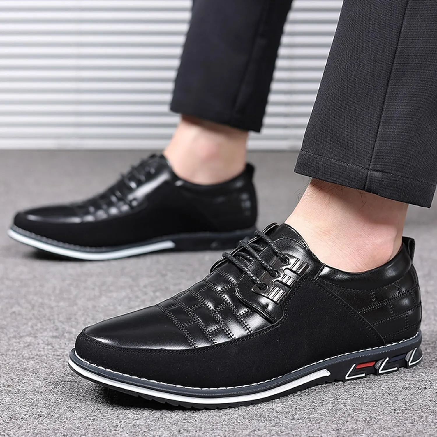 Men's Dress Sneakers Men's Casual Dress Shoes Fashionable Men's Breathable and Comfortable Business Casual Solid