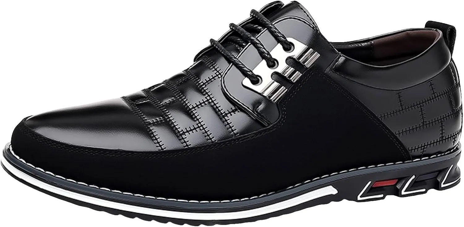 Men's Dress Sneakers Men's Casual Dress Shoes Fashionable Men's Breathable and Comfortable Business Casual Solid