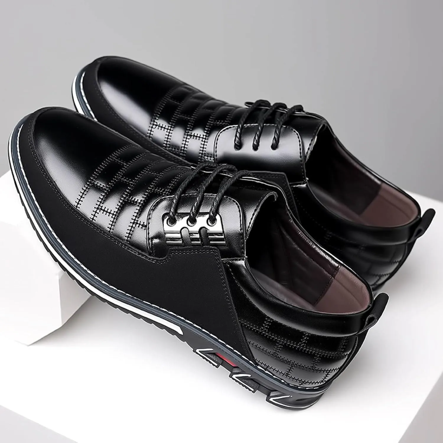 Men's Dress Sneakers Men's Casual Dress Shoes Fashionable Men's Breathable and Comfortable Business Casual Solid