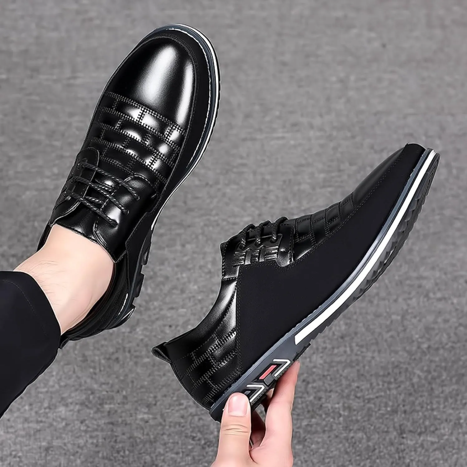 Men's Dress Sneakers Men's Casual Dress Shoes Fashionable Men's Breathable and Comfortable Business Casual Solid