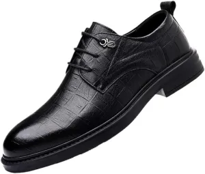 Mens Fashion Oxford Shoes Pointed Toe Dress Shoes for Men Business Party Lace Up(Black,6.5)