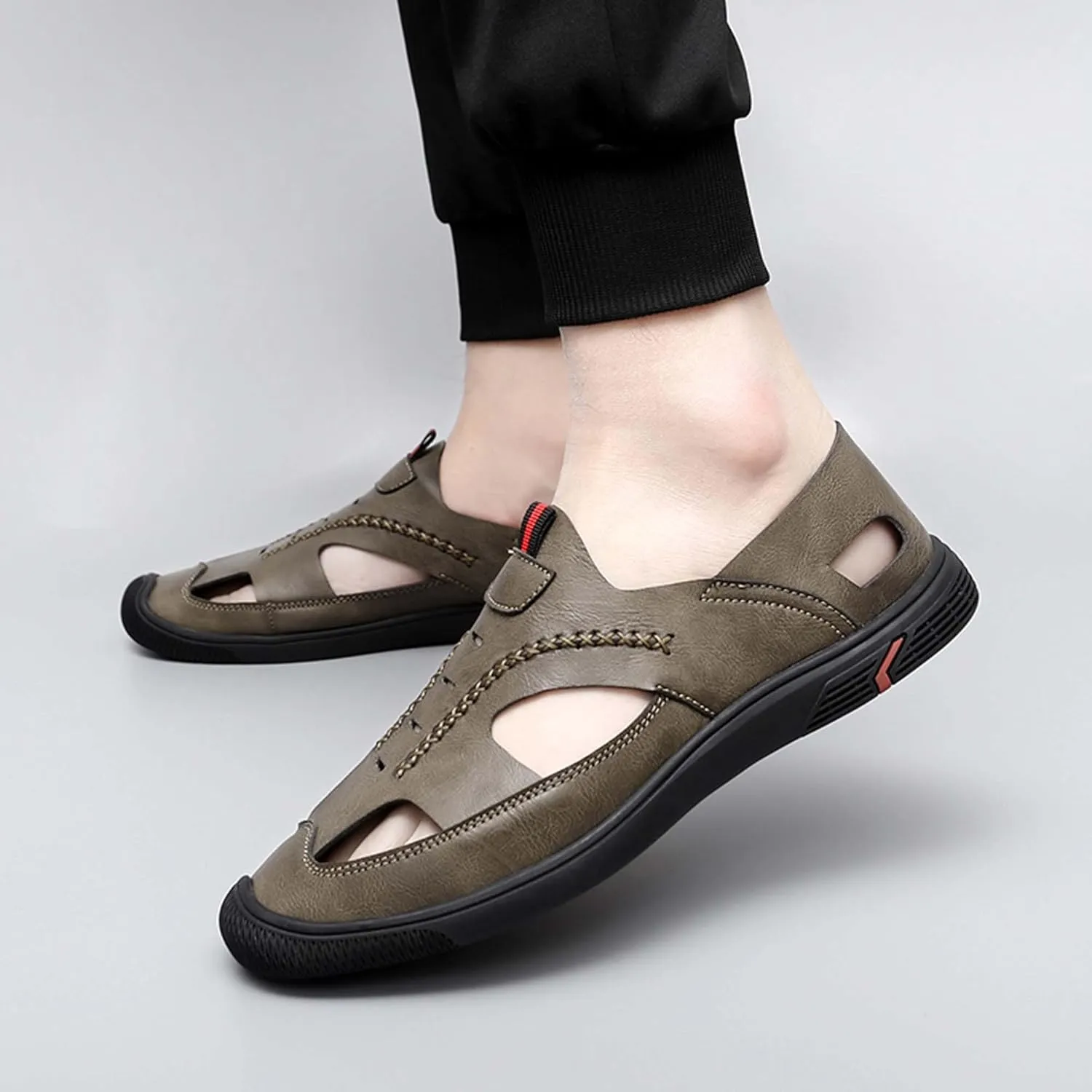 Men's New Mesh Breathable Outdoor Quick Drying Leather Shoes, Business Casual Sports Outdoor Shoes,Lightweight Wide Edition Walking Shoes Wading ShoesFashionable Sports Shoes
