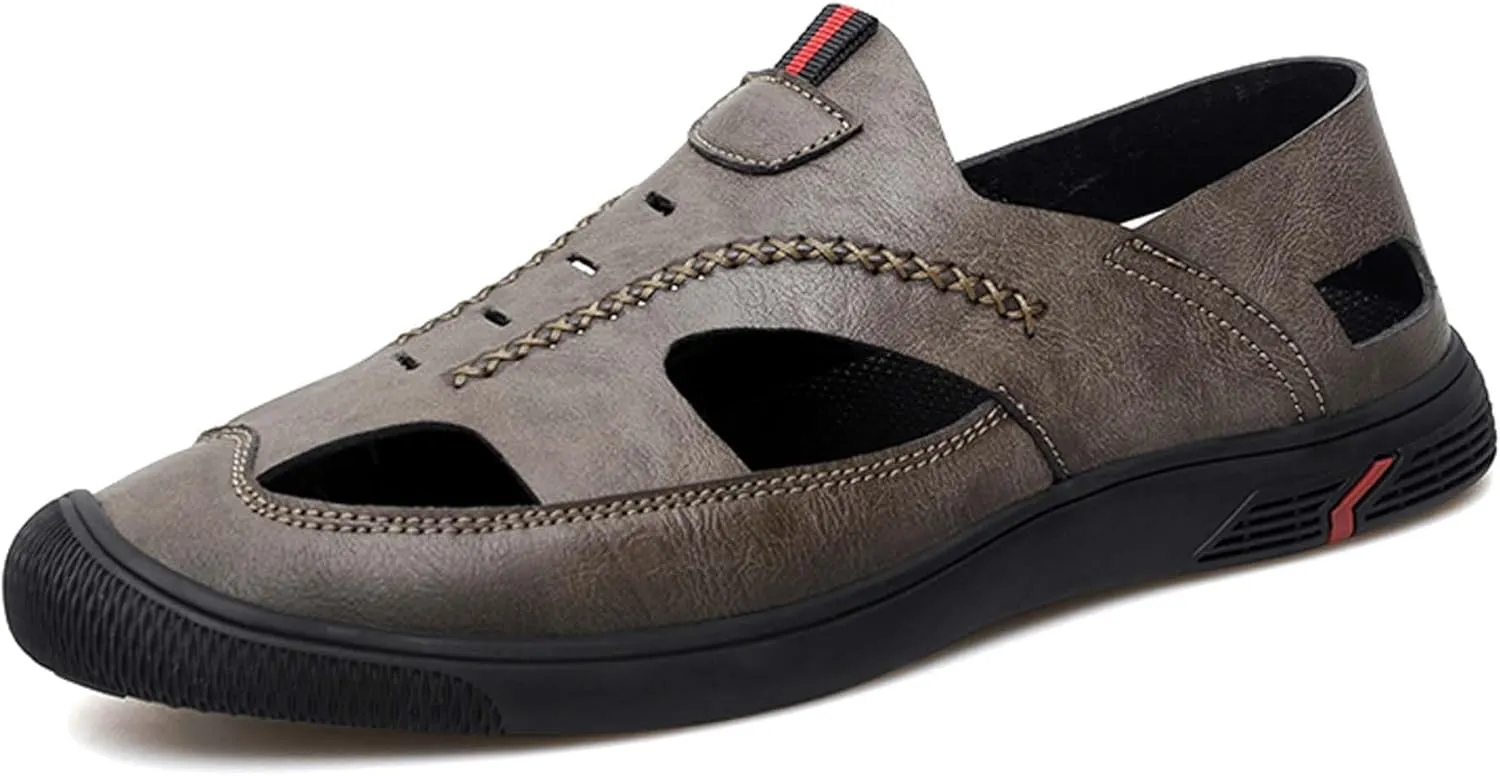 Men's New Mesh Breathable Outdoor Quick Drying Leather Shoes, Business Casual Sports Outdoor Shoes,Lightweight Wide Edition Walking Shoes Wading ShoesFashionable Sports Shoes