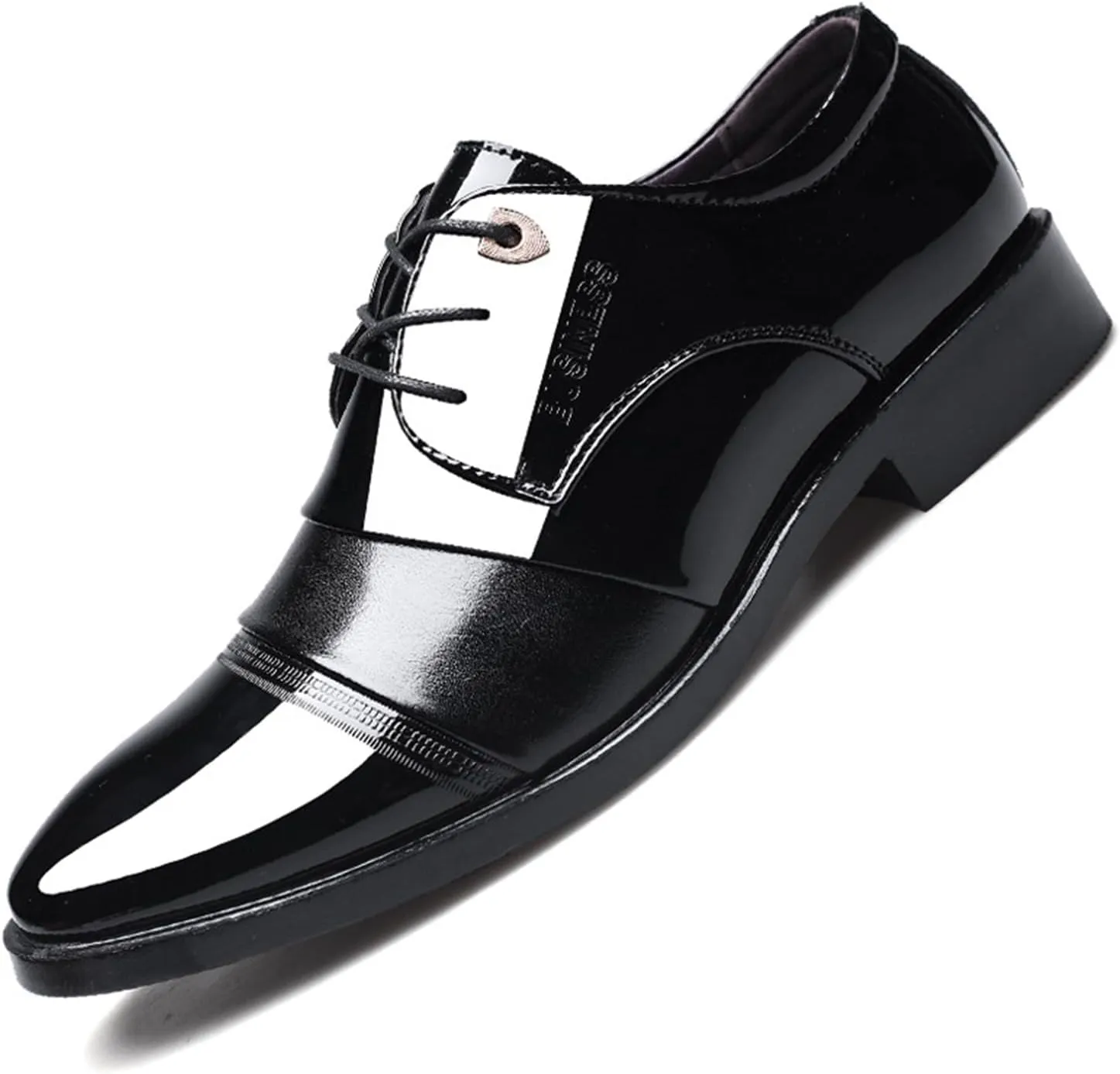 Mens Patent Leather Derbys Comfortable Wingtip Lace Up Shoes Business Formal Office Work Dress Shoes