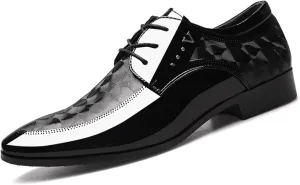 Men's Patent Leather Dress Shoes Oxfords Formal Business Derbys Classic Wedding Shoes Suit Tuxedo Shoes