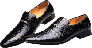 Mens Retro Business Formal Shoes with Low Heel Non Slip Arch Support Walking Shoe Men Comfortable Business Formal Shoes Lightweight Casual Dress Shoe Elegant Dating Weding Slip on Footwear