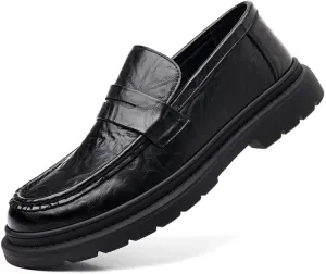 Men's Slip On Leather Loafer Modern Wedding Office Work Suit Oxford Shoes Formal Business Casual Comfort Tuxedo Derby Shoes for Men