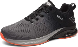 Men's Sports Running Shoes Fashion Sneakers Non-Slip Breathable Road Jogging Shoes Indoor Outdoor Fitness Running Trainers Outdoor Mesh Sports Tennis Shoes