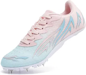 Mens Womens Sprint Spikes Sneakers, Lightweight Non Slip Racing Jumping Trainers Breathable Track & Field Athletic Shoes