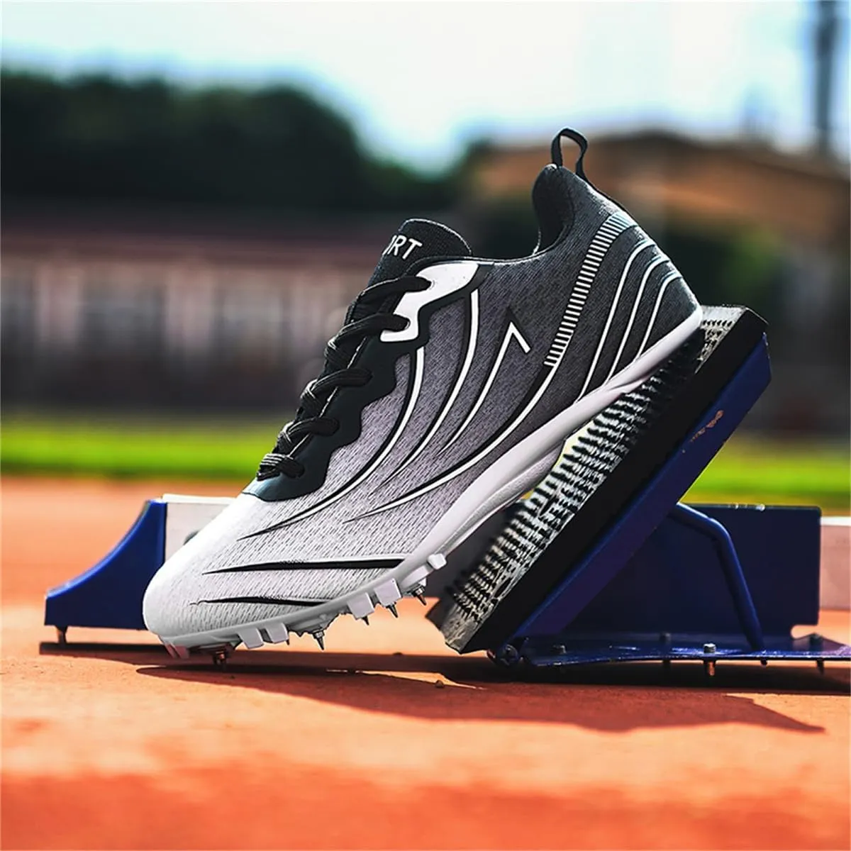 Men's Women's Track & Field Shoes, Lightweight Racing Jumping Sneakers Non Slip Hurdling Athletic Shoes