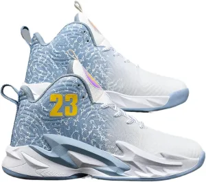No.23 Durable Y2K Stylish High Top Shock Absorbing Sneakers for Men Anti Slip Basketball Running Training Shoes for Outdoor Sport Streetwear All Day Comfort Design