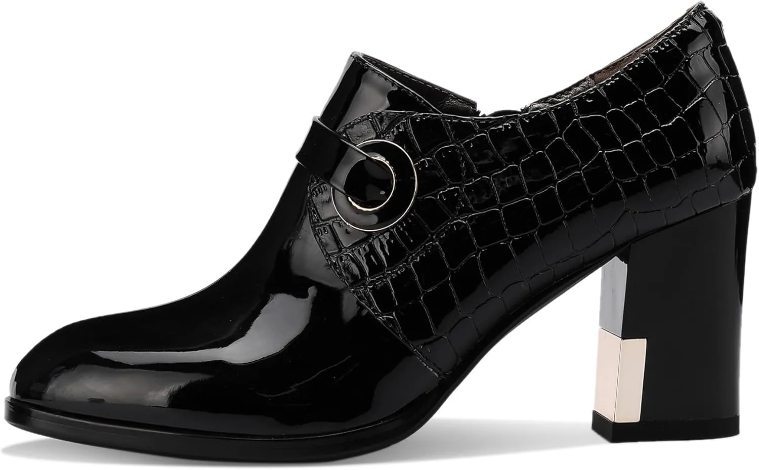 Patent Leather Ankle Boots for Women Chunky Block Extra Wide Booties Botas Para Mujer High Heels Dress Warm Lined Classic Ladies Comfortable Fashion Dressy 3 Inch Boot