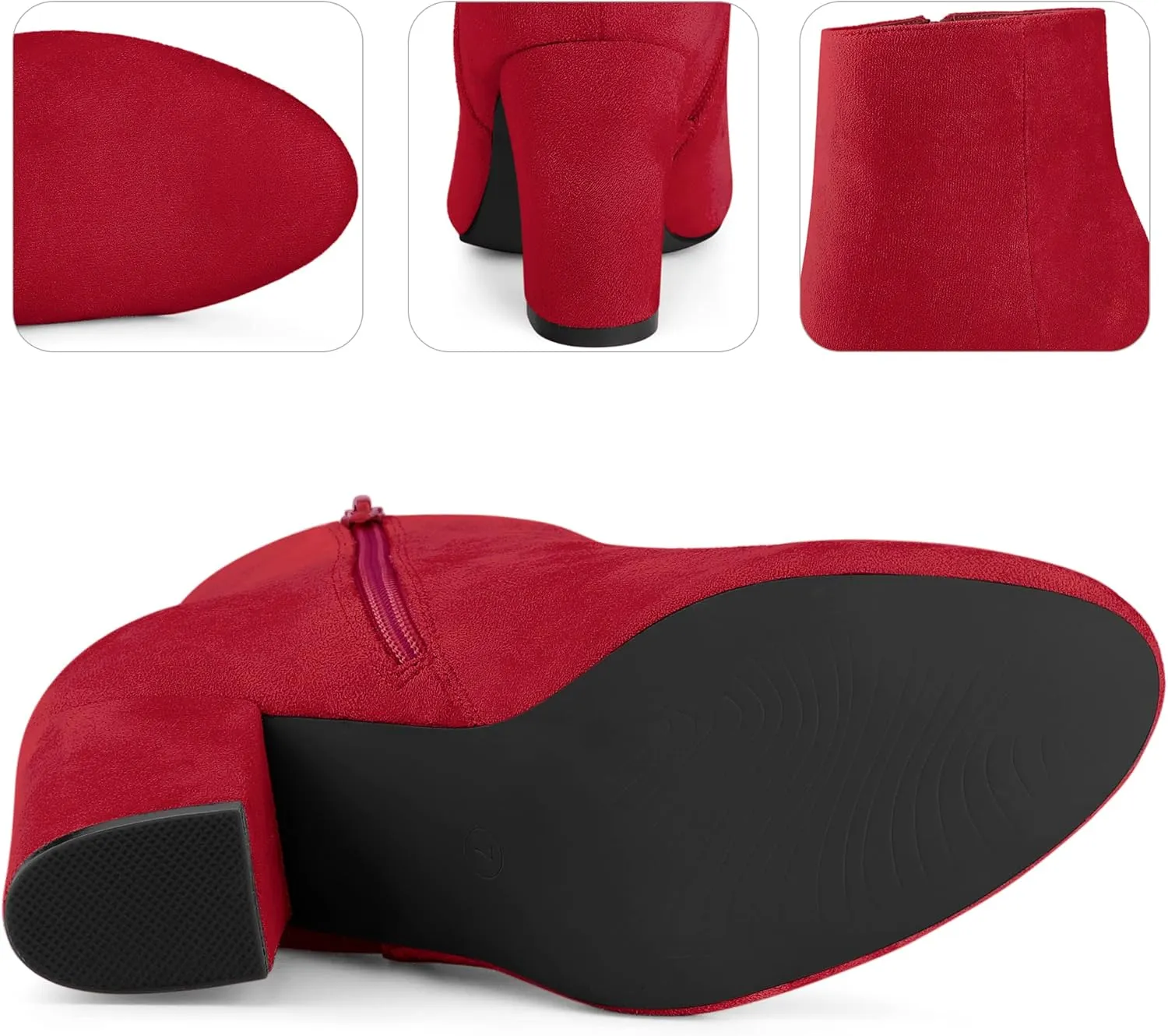 Perphy Round Toe Chunky High Heels Ankle Boots for Women