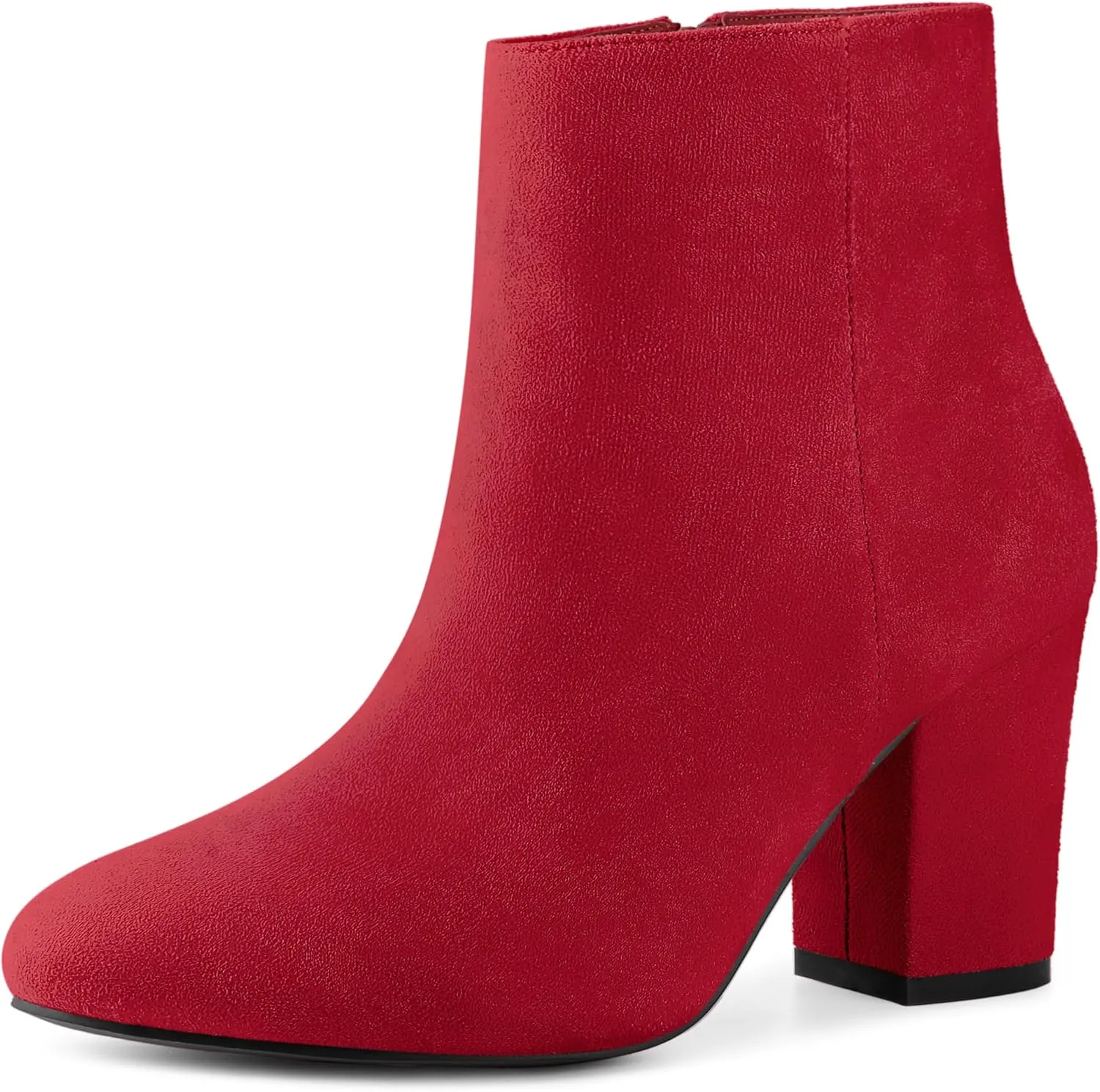 Perphy Round Toe Chunky High Heels Ankle Boots for Women