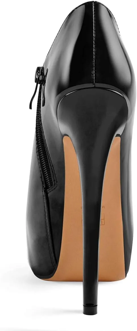 Platform Lace Up Stiletto High Heels Round Toe Ankle Bootie