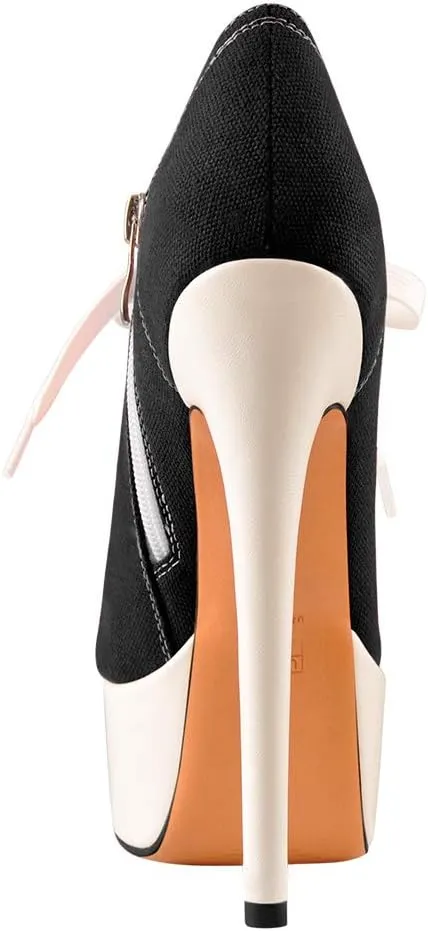 Platform Lace Up Stiletto High Heels Round Toe Ankle Bootie