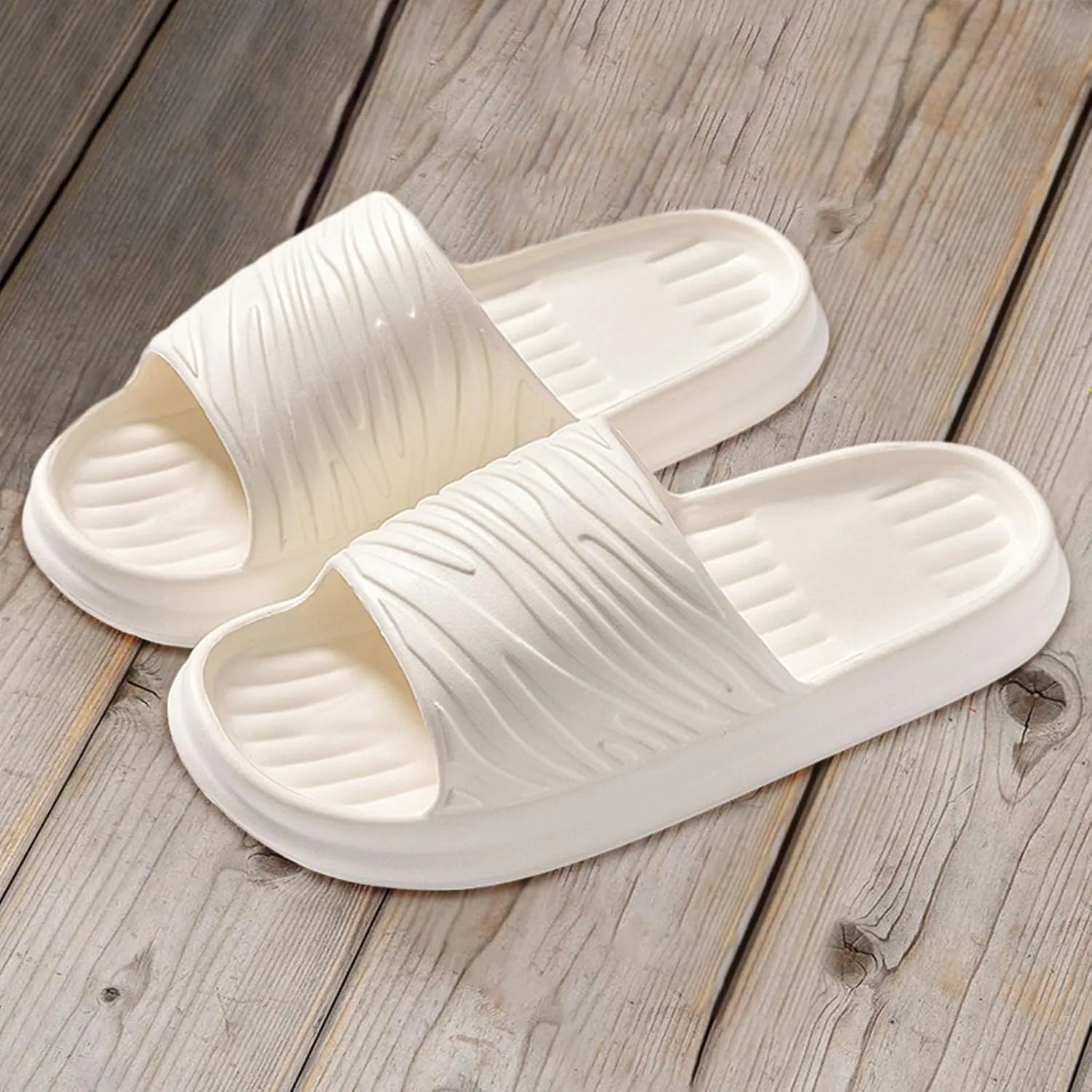 Shower Shoes Non Slip Quick Drying Bathroom Slippers for Women Men Non Slip Quick Drying Cloud Slides for Women with Arch Support