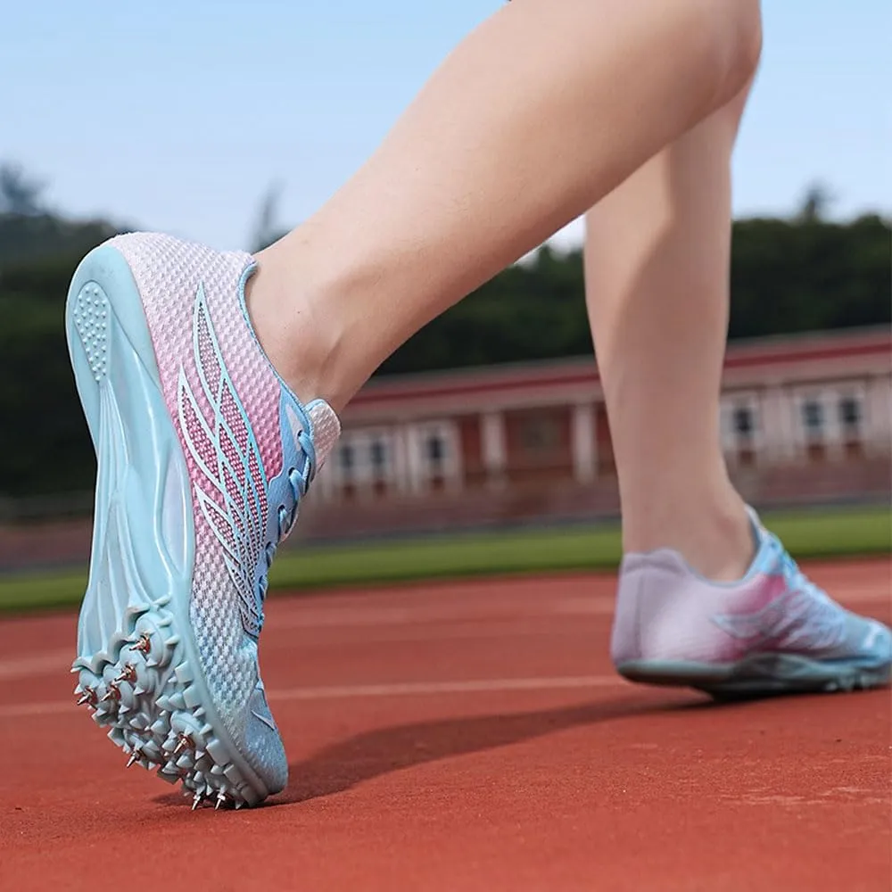 Spikes Shoes Mens Womens Breathable 8 Nails Track & Field Athletics Sneakers Non-Slip Training Sprint Racing Track Shoes with Spikes Jump Sneaker Youth Professional Non-Slip Competition Shoe,35-45 EU