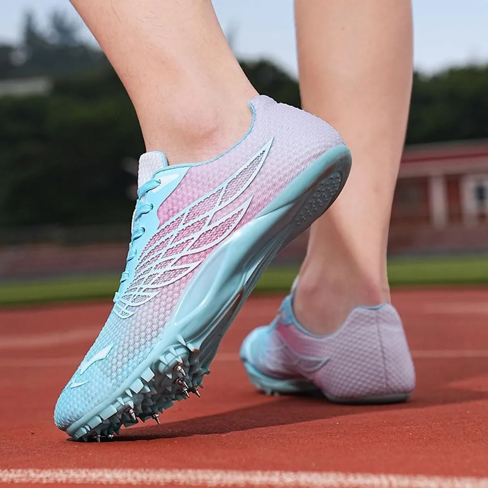 Spikes Shoes Mens Womens Breathable 8 Nails Track & Field Athletics Sneakers Non-Slip Training Sprint Racing Track Shoes with Spikes Jump Sneaker Youth Professional Non-Slip Competition Shoe,35-45 EU