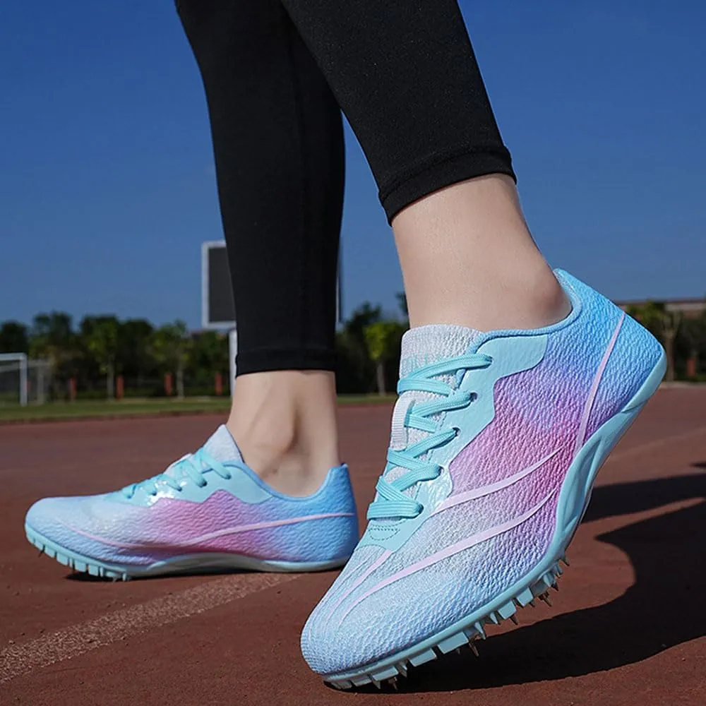 Sports running shoes Spikes Shoes Mens Womens breathable 8 Nails Track & Field Athletics Sneakers non-slip Training Sprint Racing Track Shoes Spikes Jump Sneaker Professional Competition Shoe,35-45 EU