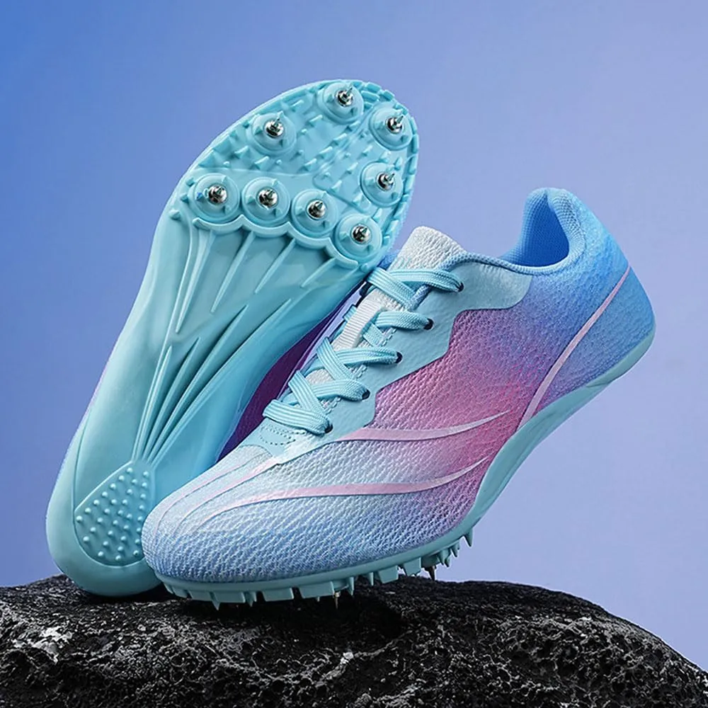 Sports running shoes Spikes Shoes Mens Womens breathable 8 Nails Track & Field Athletics Sneakers non-slip Training Sprint Racing Track Shoes Spikes Jump Sneaker Professional Competition Shoe,35-45 EU
