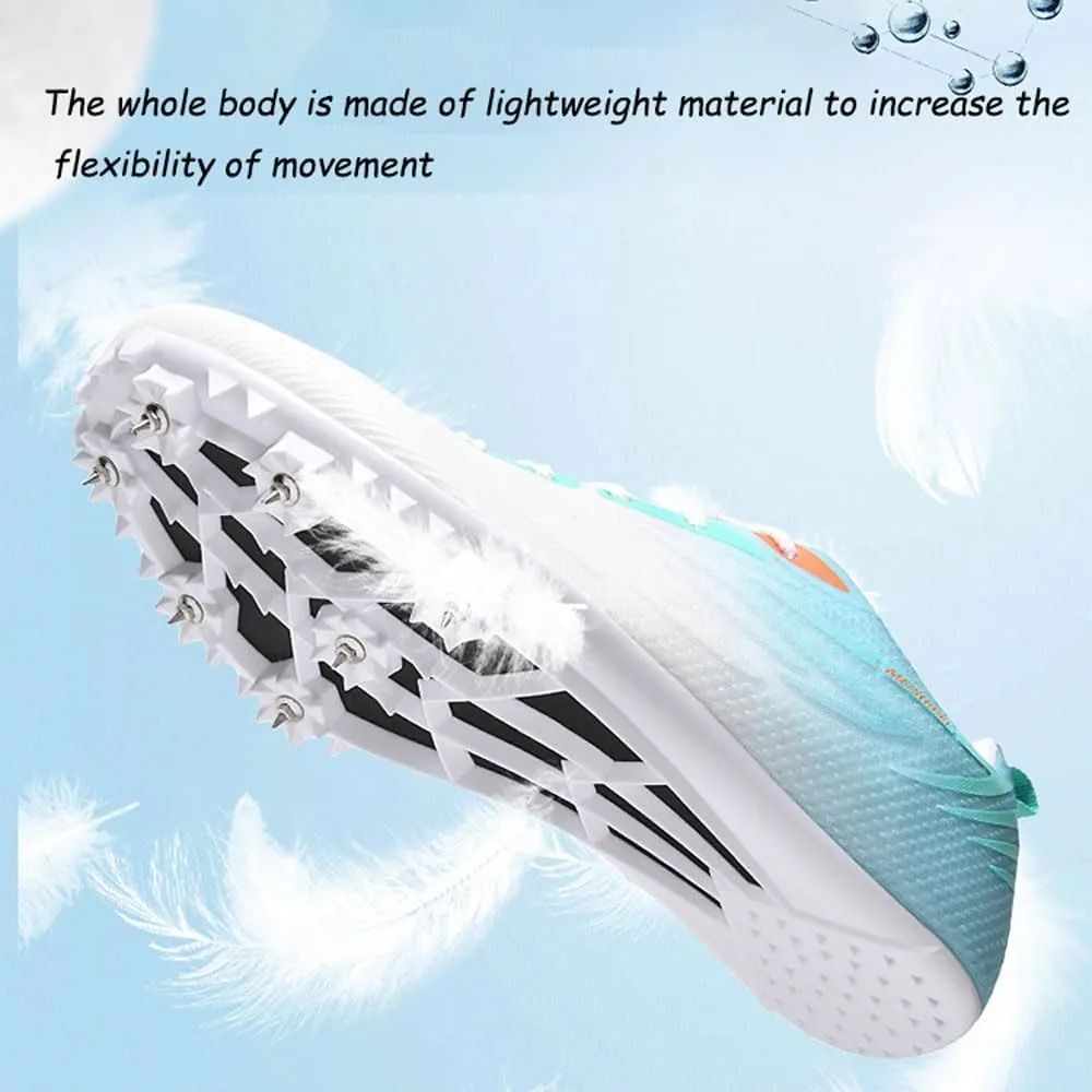 Sprint Spikes Shoes Carbon Plate Cushioning Athletic Shoes 7 Nails Mesh Breathable Anti-Slip Running Trainers Lightweight Unisex for Women Men, Track & Field, Racing, Long Jump, 35-44 EU