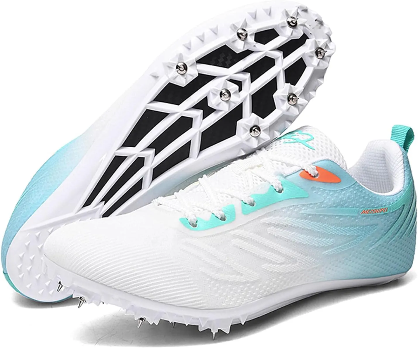Sprint Spikes Shoes Carbon Plate Cushioning Athletic Shoes 7 Nails Mesh Breathable Anti-Slip Running Trainers Lightweight Unisex for Women Men, Track & Field, Racing, Long Jump, 35-44 EU
