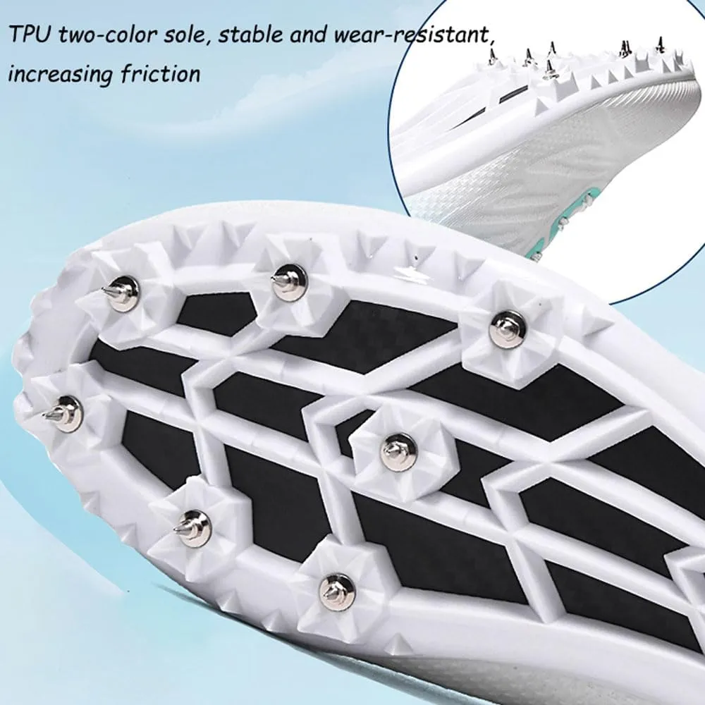 Sprint Spikes Shoes Carbon Plate Cushioning Athletic Shoes 7 Nails Mesh Breathable Anti-Slip Running Trainers Lightweight Unisex for Women Men, Track & Field, Racing, Long Jump, 35-44 EU