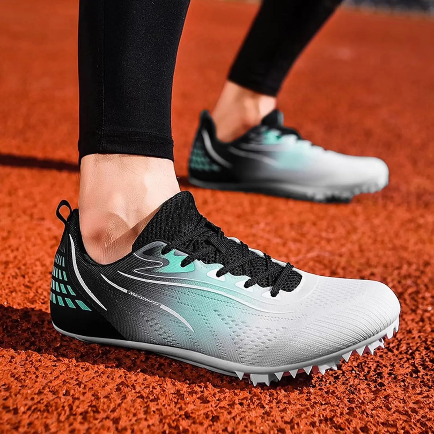 Sprint Track and Field Nail Shoes for Men Women Youth Kids Professional 8 Spikes Training Racing Teenagers Sneakers Breathable Racing Jumping Sprint Running Athletic Shoes