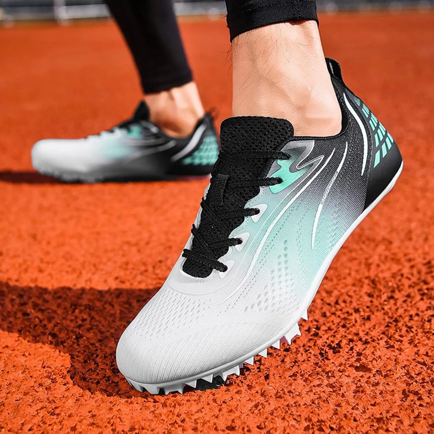 Sprint Track and Field Nail Shoes for Men Women Youth Kids Professional 8 Spikes Training Racing Teenagers Sneakers Breathable Racing Jumping Sprint Running Athletic Shoes