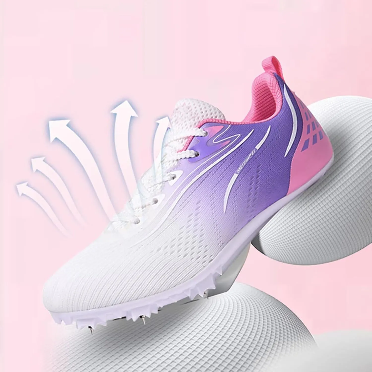 Sprint Track and Field Nail Shoes for Men Women Youth Kids Professional 8 Spikes Training Racing Teenagers Sneakers Breathable Racing Jumping Sprint Running Athletic Shoes