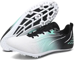 Sprint Track and Field Nail Shoes for Men Women Youth Kids Professional 8 Spikes Training Racing Teenagers Sneakers Breathable Racing Jumping Sprint Running Athletic Shoes