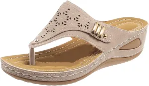 Summer Sandals for Women 2025,Orthopedic Sandals for Women Arch Support,Platform Leather Beach Flip Flop,Open Toe Slip On Dressy Flip Flops