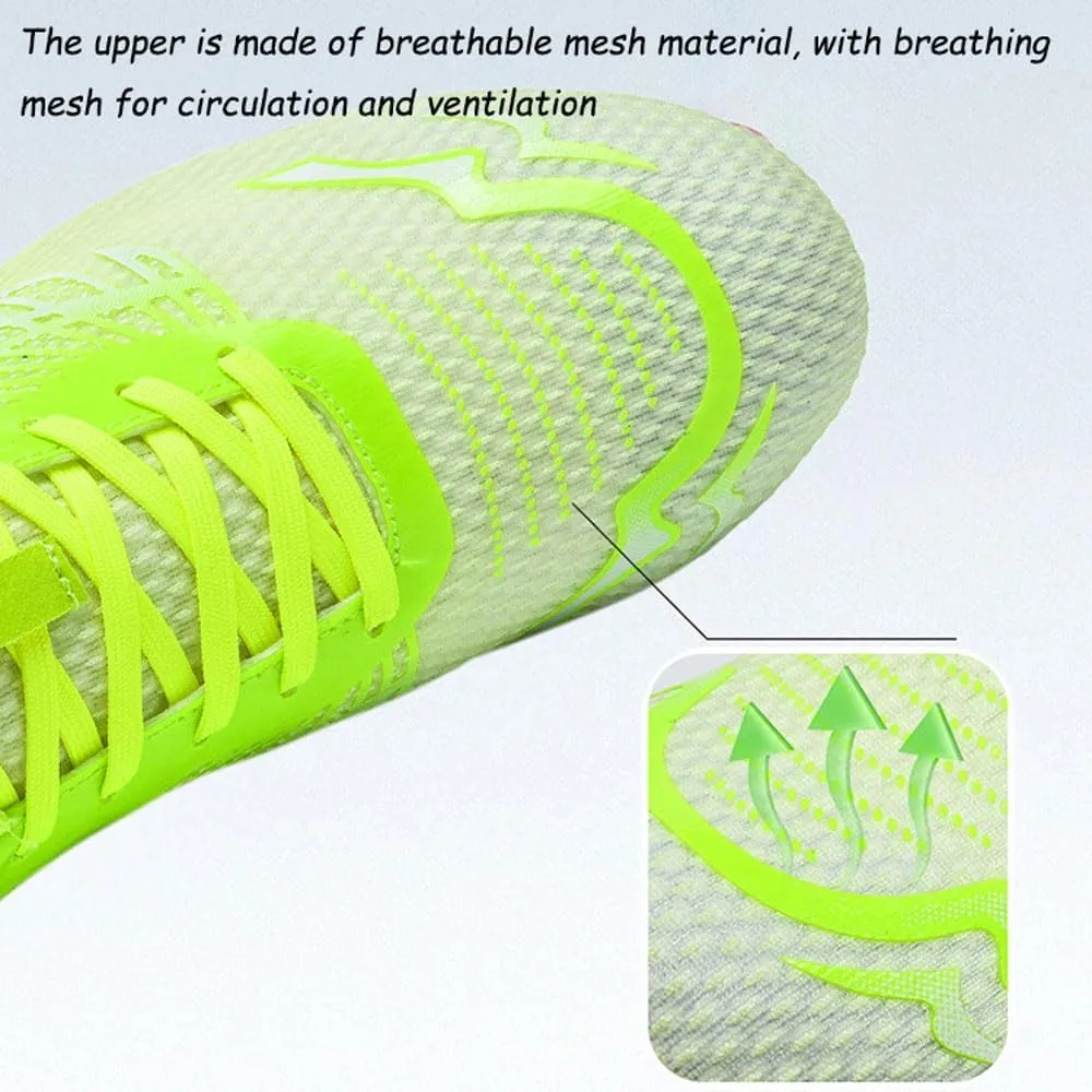 Teen Adult Sprint Spikes Shoes Athletic Spikes Shoes 8 Nails Breathable anti-slip Running Trainers Mesh Lightweight Buffer Unisex for Men, Track & Field, Racing Integrated Balancing Technique,35-45 EU