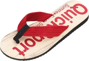 Thong Mens Slides Fashion Spring and Summer Men Flip Flops Flat Bottom Lightweight Non Slip Wood Grain Casual Beach