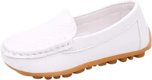 Toddler Boys Little Girls Loafers Soft Slip On Flat Casual Shoes Boat Shoes Casual Shoes Rubber Leather Shoes