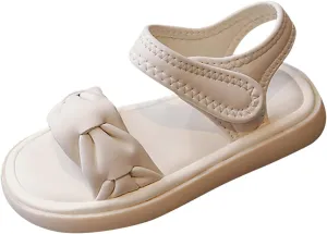 Toddler Kids Girl Flat Sandal Soft Soled Non Slip Solid Children Open Toe Hook & Loop Beach Casual Flip Flop