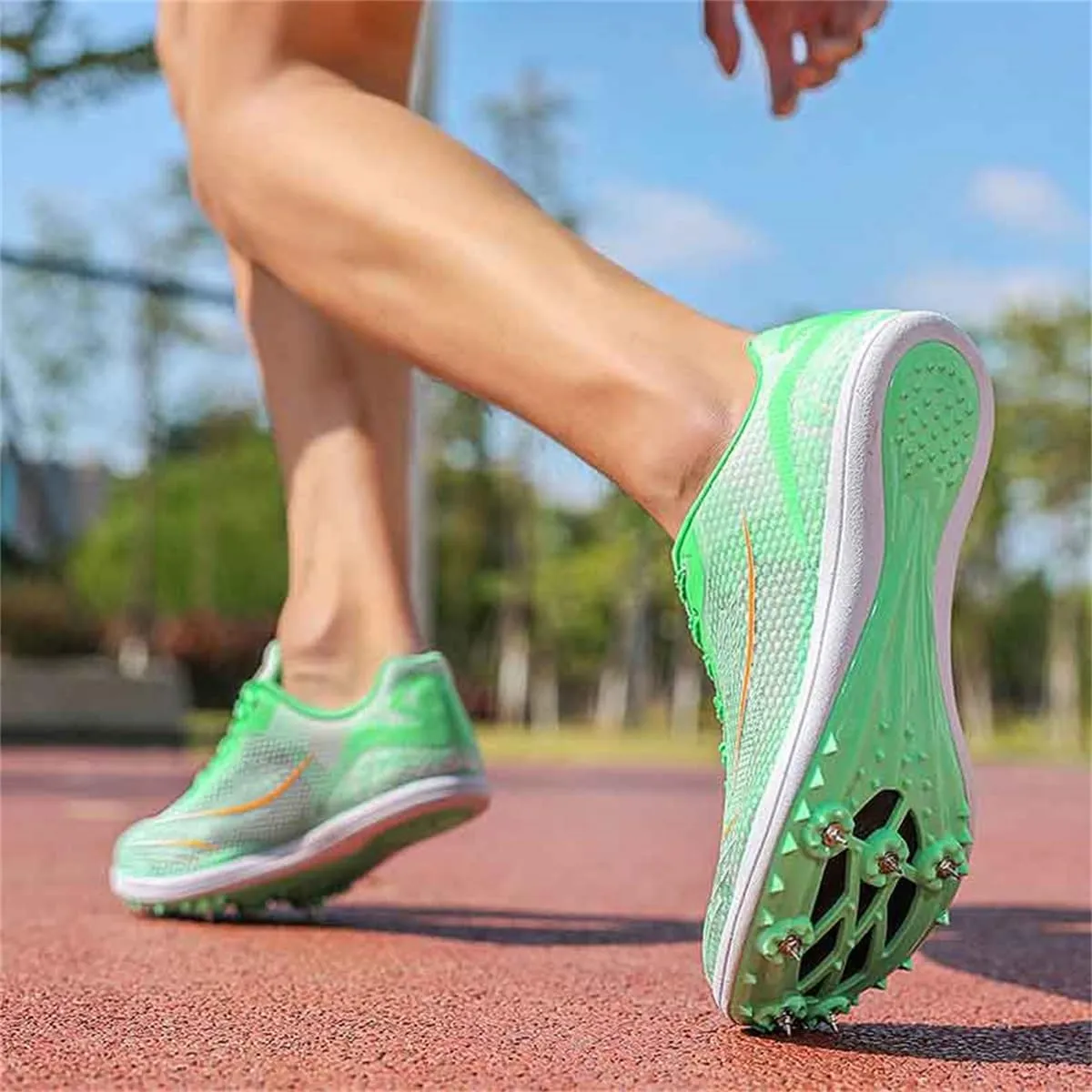 Track and Field Shoes, Lightweight Men's Distance Running Spikes Sprint Sneakers Breathable Jumping Athletic Shoes for Girls Women