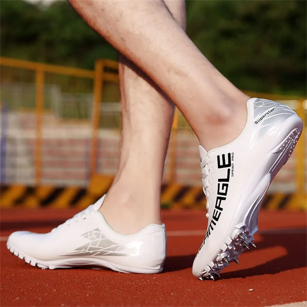 Track Spike Running Sprint Shoes Breathable Mesh Professional Racing Running Sneakers Track and Field Running Spike Shoe for Mens Womens