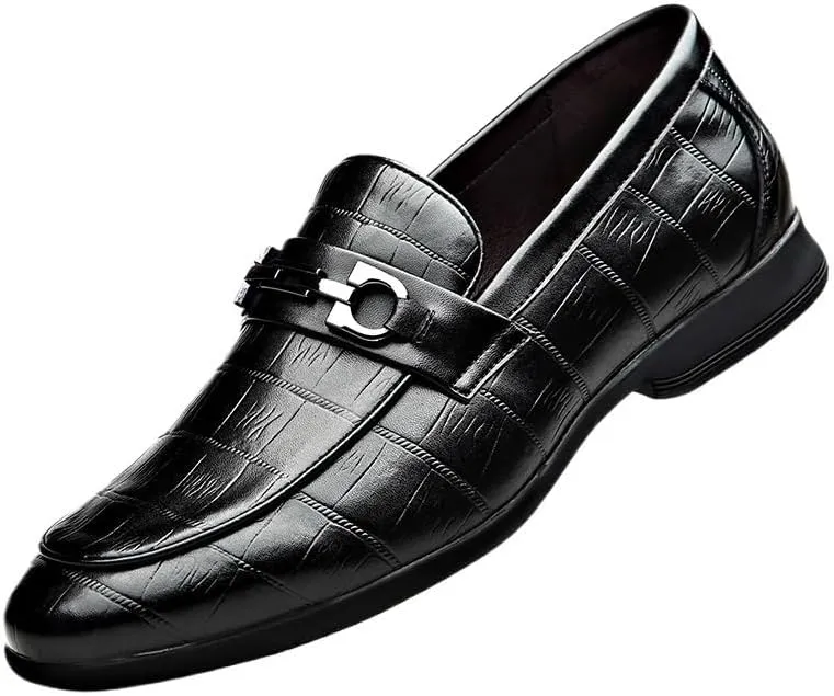 Tuxedo Shoes Men Business Casual Derby Shoes Modern Men's Brogue Oxfords Genuine Leather White Mens Dress Shoes(9.5)