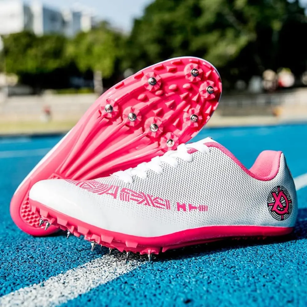 Unisex Track and Field Shoes with 8 Nails Spikes, Training Competition Athletics Sprint Spikes Shoes, Long Jumping Athletics Shoes for Men, Women, Boys and Girls
