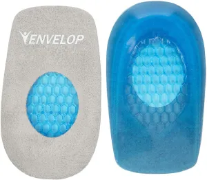 Vive Envelop Gel Heel Cups - Heel Cushion for Women, Men, Bone Spur, Plantar Fasciitis Support - Shoe Inserts Provide Foot Pain Relief for Achilles, Feet Arch, Kids - Shock Absorbing Protector Pad