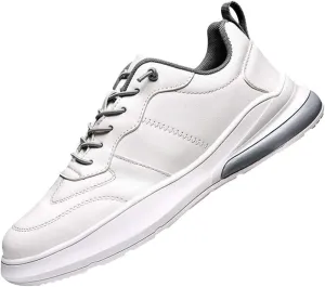 White Running Shoes Men Comfy Lace up Road Walking Sneakers Sports Athletic Workout Gym Shoe Breathable Fashion