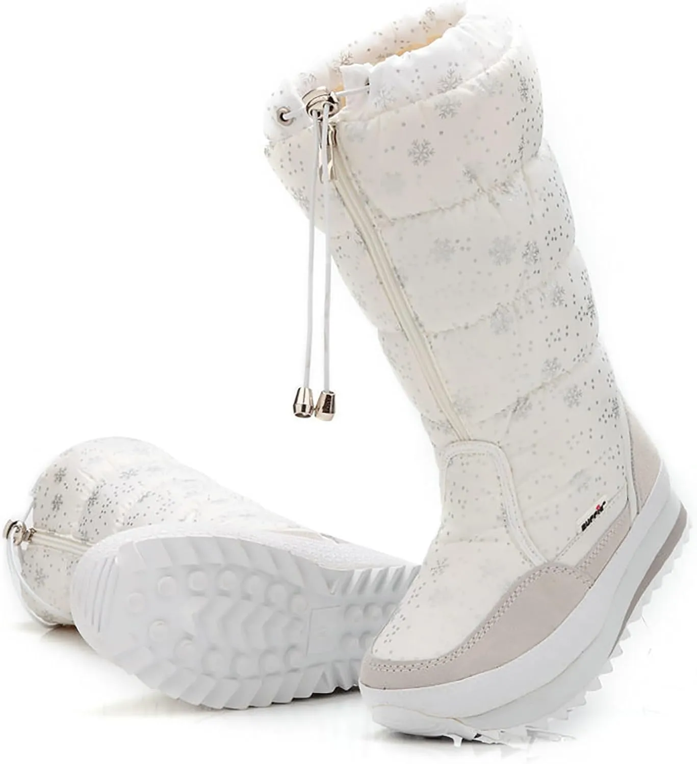 Winter Snow Boots for Women: Black Warm Fur Lined Slip on Ankle Boots Comfortable Waterproof Outdoor Shoes Thickening Warm