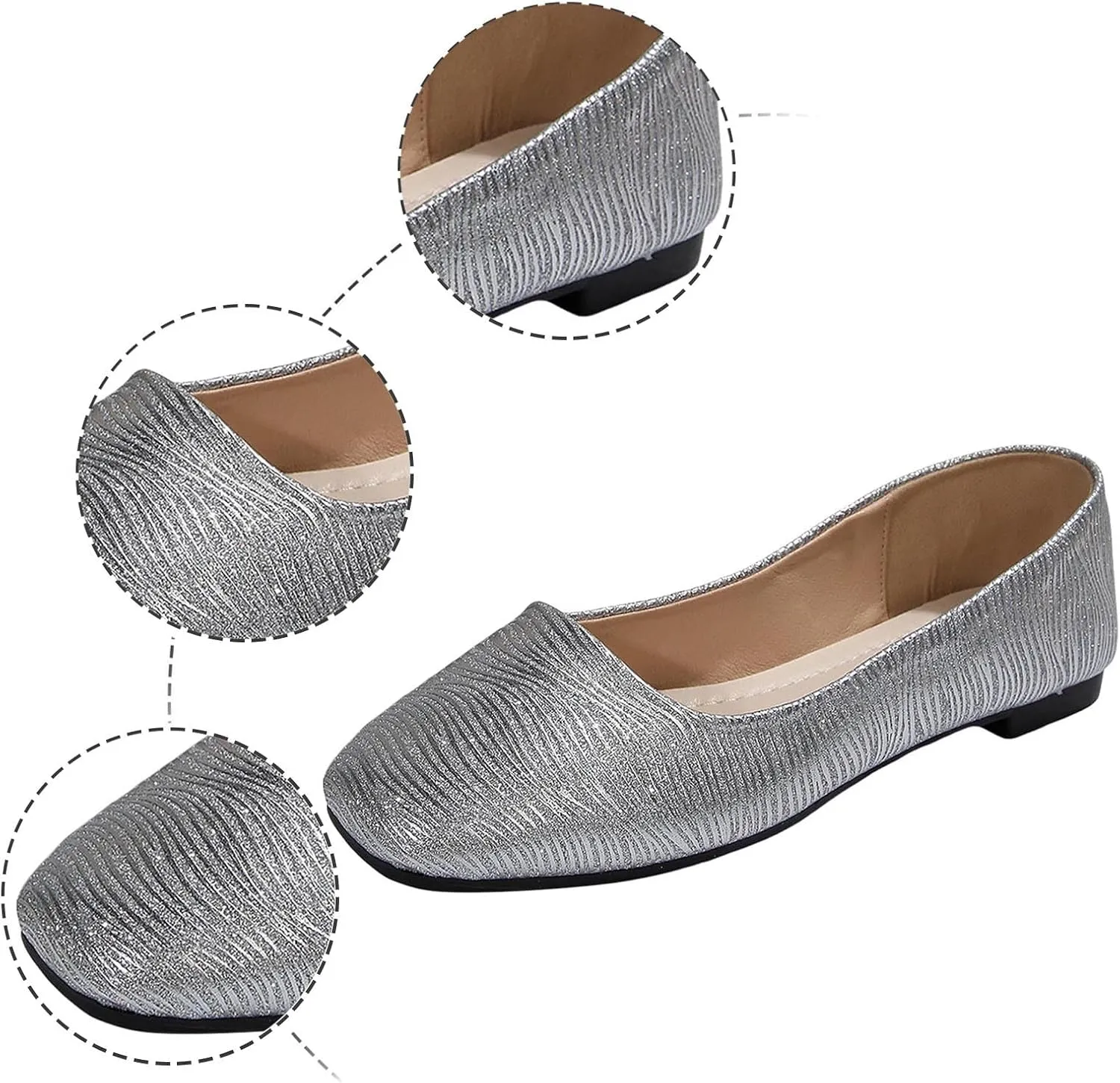 Women Casual Shoes Fashionable New Pattern and Pure Color Shiny Square Toe Flat Bottom Comfortable and Non Slip Casual Shoes Toddler Boy Casual Shoes Size 9