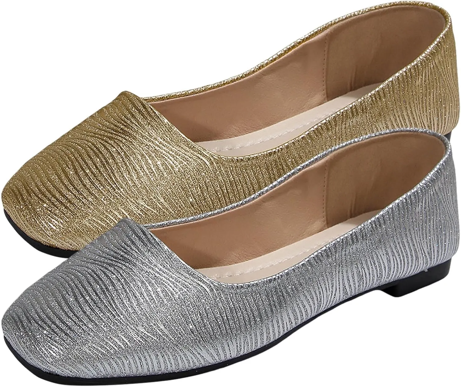 Women Casual Shoes Fashionable New Pattern and Pure Color Shiny Square Toe Flat Bottom Comfortable and Non Slip Casual Shoes Toddler Boy Casual Shoes Size 9