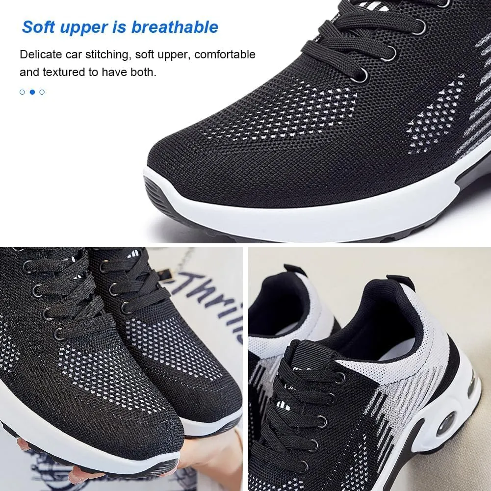 Women's Air Cushion Running, Non-Slip Walking Shoes with Shock-Absorbing Comfort,Mesh Breathable,Shoes Lightweight Tennis