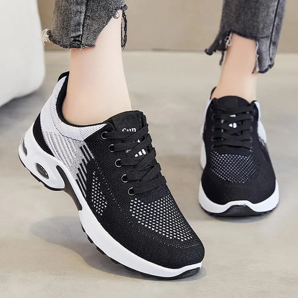Women's Air Cushion Running, Non-Slip Walking Shoes with Shock-Absorbing Comfort,Mesh Breathable,Shoes Lightweight Tennis