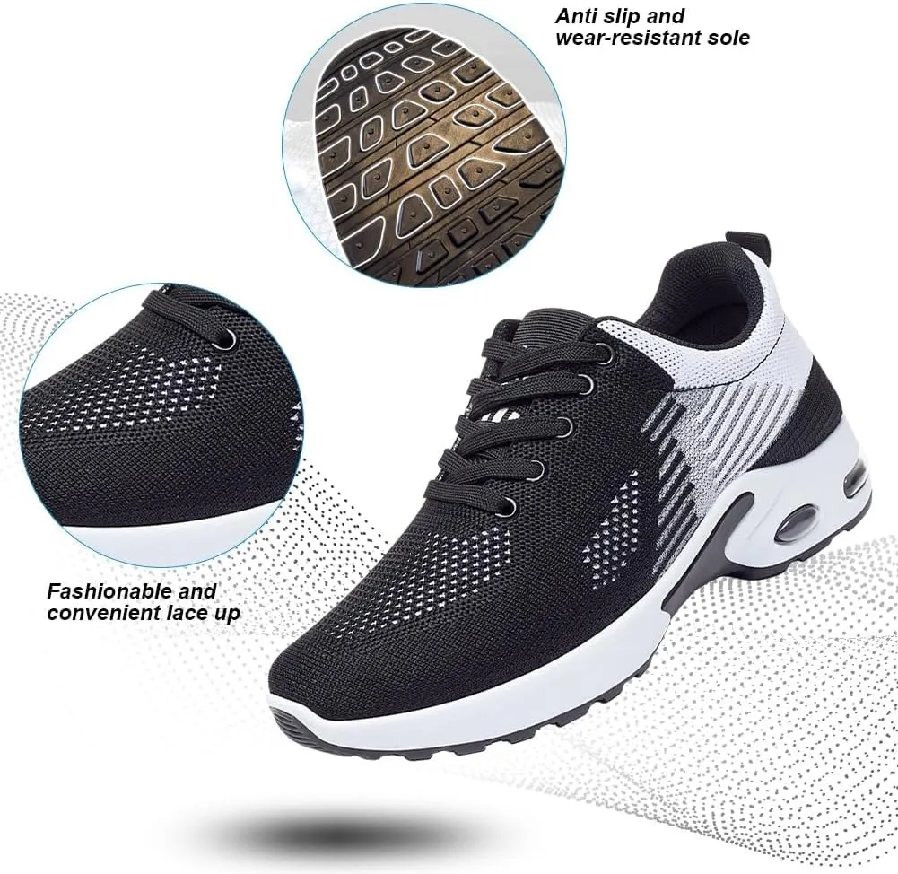 Women's Air Cushion Running, Non-Slip Walking Shoes with Shock-Absorbing Comfort,Mesh Breathable,Shoes Lightweight Tennis